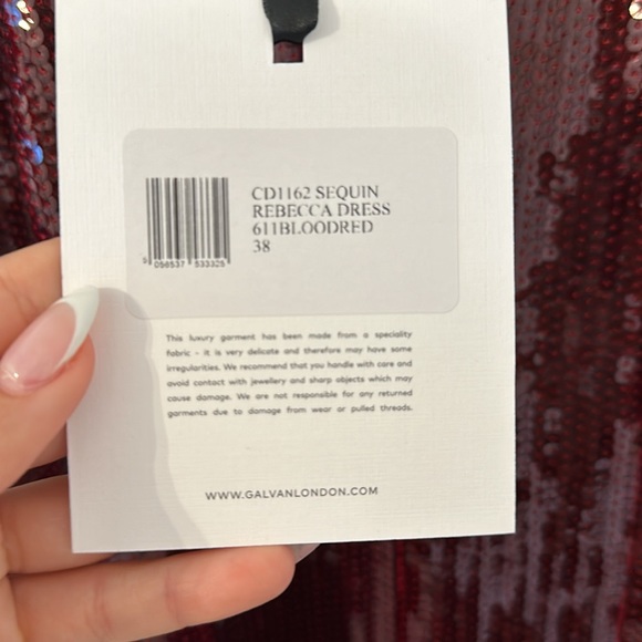 Galvan Rebecca dress gown blood red size 38 - Picture 4 of 4